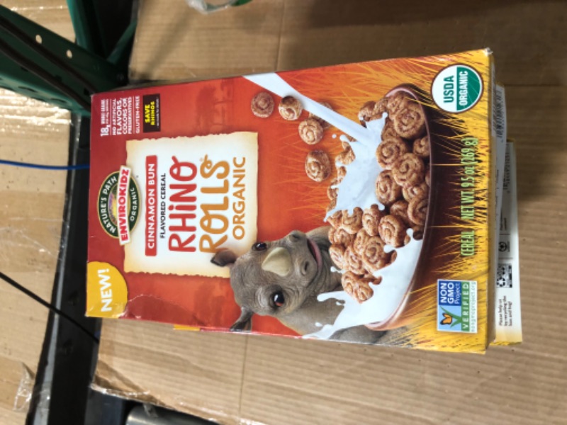 Photo 1 of *SEE NOTES** Rhino Rolls Organic Cinnamon Bun Cereal, 9.5 Ounce 5PK