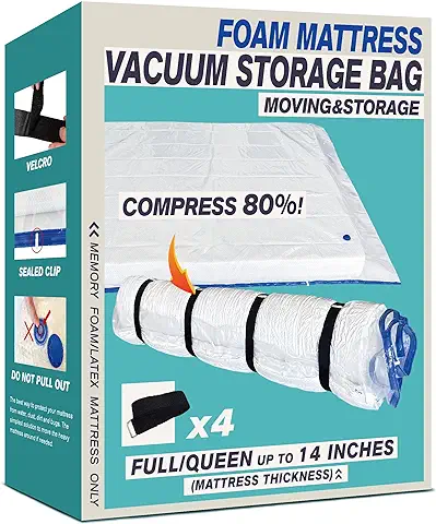 Photo 1 of Queen/Full Mattress Vacuum Bag for Storage Moving Shipping, for Memory FoamLatex Mattress up to 14 inch