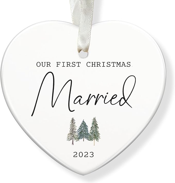 Photo 1 of 2 pack First Christmas Married Ornament 2023 