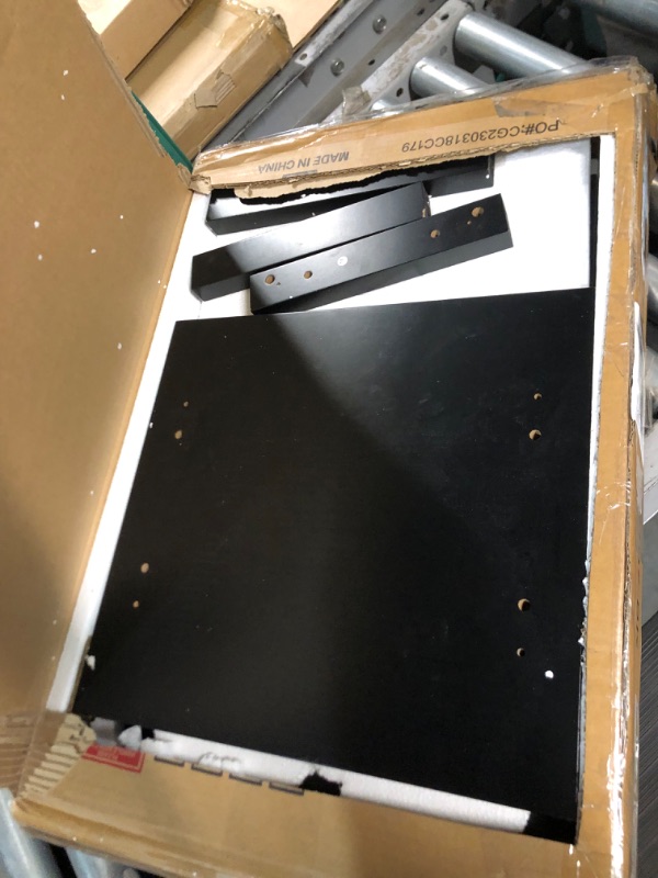 Photo 1 of ChooChoo End Side Table, Modern End Table with Storage Shelf, X-Design Side Table Living Room (Black)…