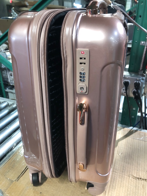 Photo 3 of (USED) kensie Women's Alma Hardside Spinner Luggage, Expandable, Rose Gold, Carry-On 20-Inch