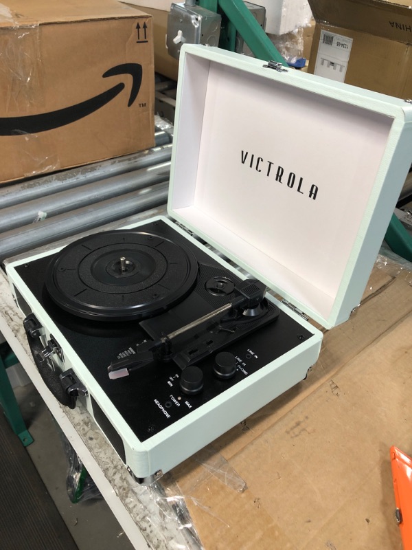 Photo 3 of Victrola Vintage 3-Speed Bluetooth Portable Suitcase Record Player