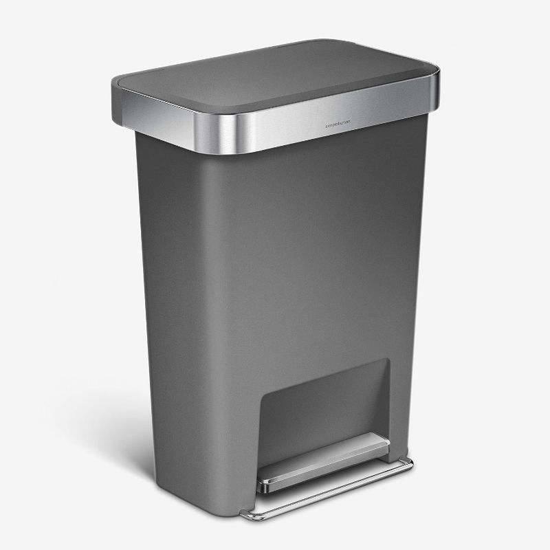 Photo 1 of **MISSING LID**simplehuman 45 Liter / 12 Gallon Rectangular Kitchen Step Trash Can