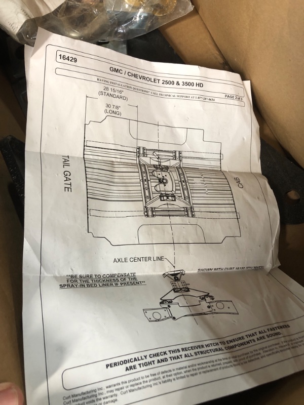 Photo 6 of CURT 16400 5th Wheel Installation Brackets, Select Chevrolet Silverado, GMC Sierra 1500 , Black