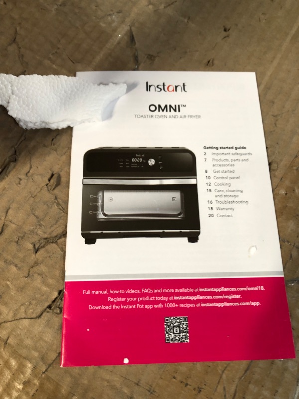 Photo 3 of **DAMAGE**
Instant Omni Air Fryer Toaster Oven Combo 19 QT