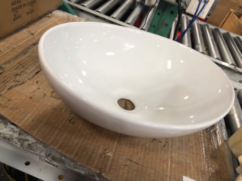 Photo 2 of ***BOWL ONLY - NO FAUCET***
Oval Vessel Sink - Donsdey 16"x13" Bathroom Vessel Sink Oval Shape White Ceramic