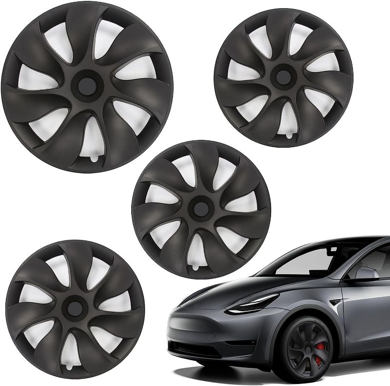 Photo 1 of * see images for damage * 
Model Y Wheel Covers/Hubcaps 20 Inch 