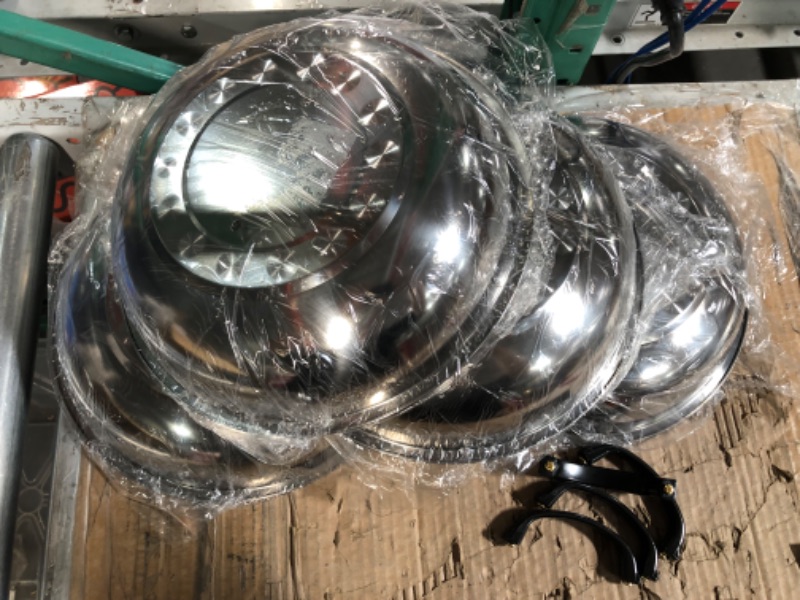 Photo 2 of (Used) QWORK Stainless Steel 12" Round Basting Covers/Cheese Melting Domes and Steaming Covers - 4 Pack 