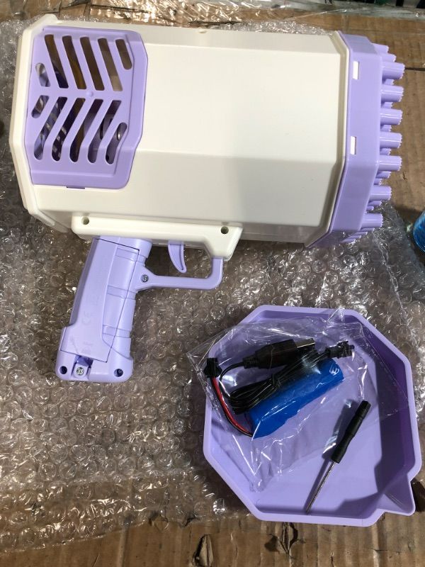 Photo 1 of (Used) Upgraded Purple Bubble Gun 69 Holes with Lights