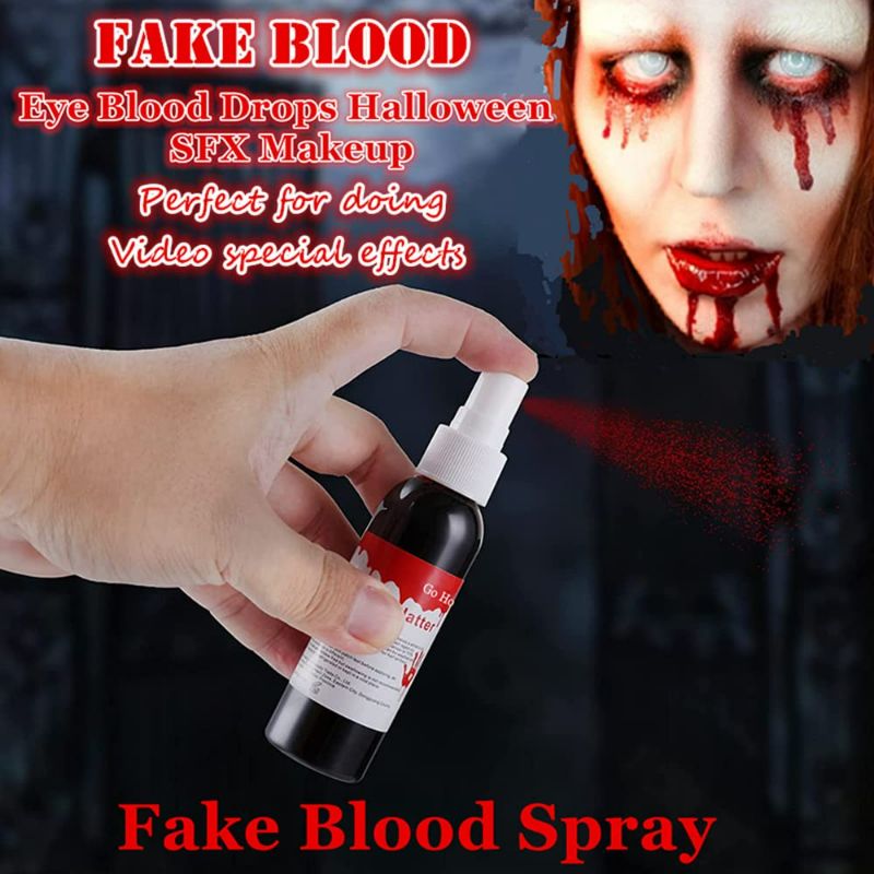 Photo 1 of Go Ho Blood Splatter Fake Blood Washable(2.1 oz),Halloween Fake Blood Spray 2pc