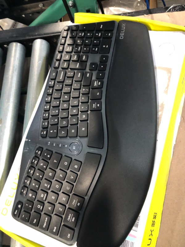 Photo 2 of Wireless Ergonomic Split Keyboard with Cushioned Palm Rest Against Carpal Tunnel (GM901D-BLACK)