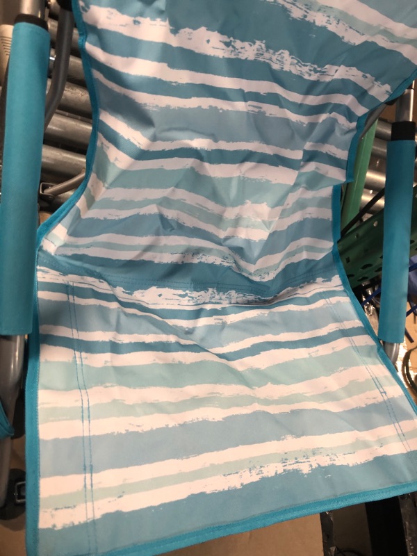 Photo 3 of **HAS BEEN USED**
VILLEY Low Beach Chair, High Back Folding Beach Chair 1 Blue Stripes