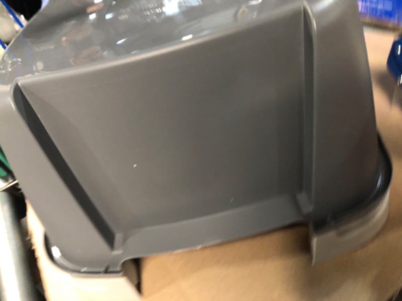 Photo 5 of **USED- MISSING THE SCOOP**
IRIS USA Jumbo Enclosed Cat Litter Box with Front Door Flap and Scoop - Gray