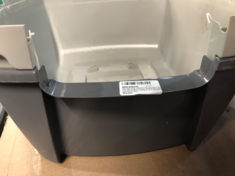 Photo 3 of **USED- MISSING THE SCOOP**
IRIS USA Jumbo Enclosed Cat Litter Box with Front Door Flap and Scoop - Gray