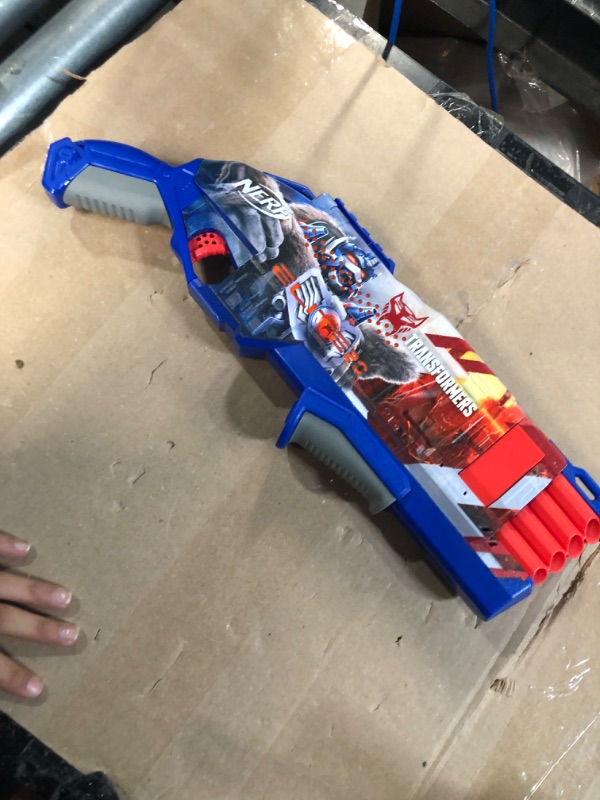 Photo 1 of **USED- MISSING NERF BULLETSS**
Nerf Transformers Optimus Primal Dart Blaster, 16 Nerf Elite Darts,