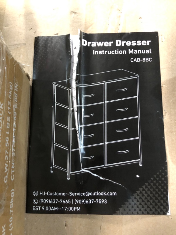 Photo 2 of **STOCK IMAGE FOR REFERENCE ONLY**
Drawer Dresser Organizer Storage Drawers Fabric Storage Tower with 8 Drawers, Charcoal Black