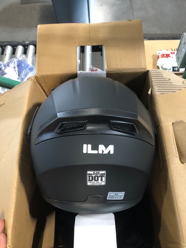 Photo 3 of ILM Motorcycle Dual Visor Flip up Modular Full Face Helmet DOT MATTE BLACK Model 902