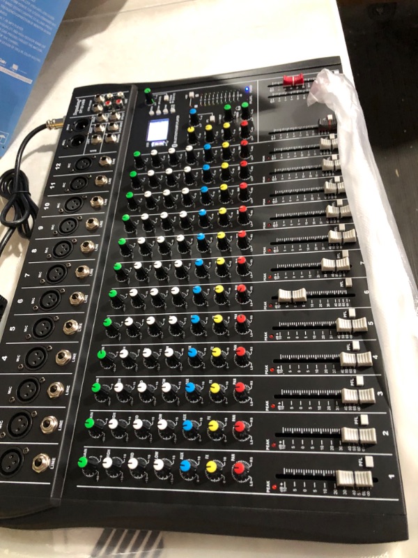 Photo 3 of Depusheng DT12 Studio Audio Mixer 12-Channel DJ Sound Controller Interface 