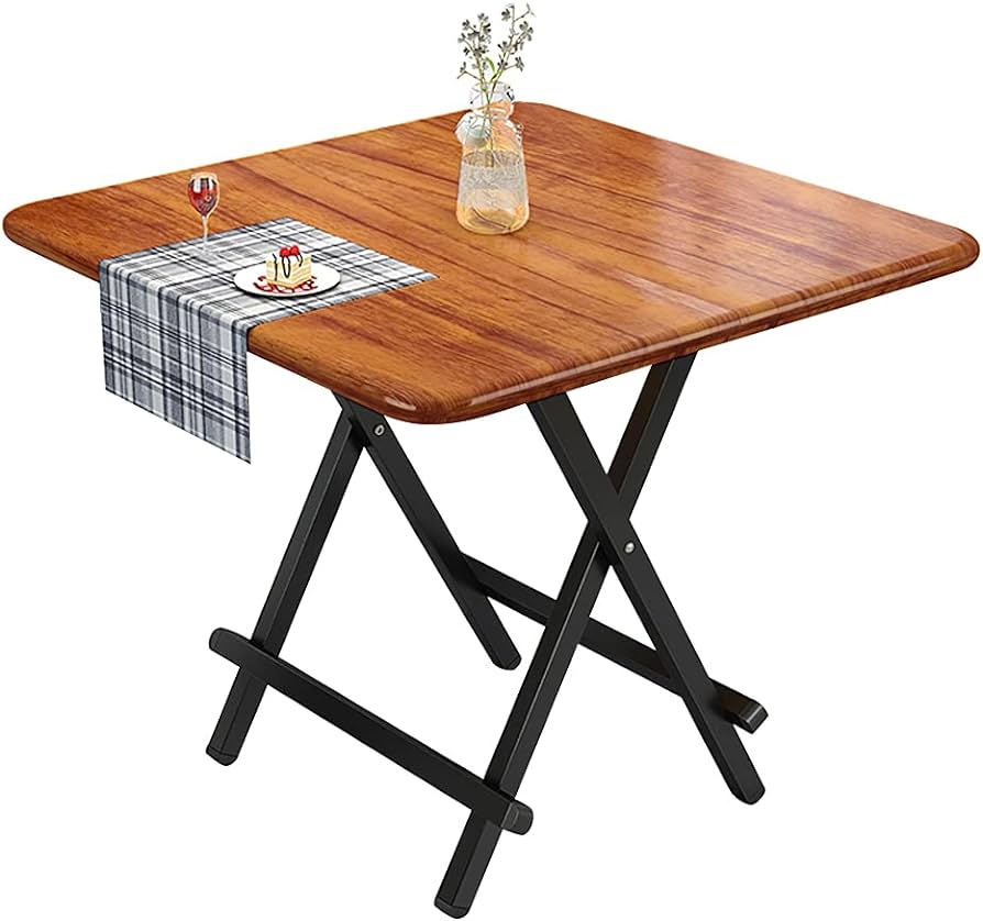 Photo 1 of Rukulin Portable Foldable Dining Table Kitchen Table Space Saving Drop Leaf Dinner Table Motorhome Table (Brown