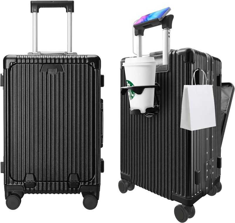 Photo 1 of ***CORNER DAMAGED - SEE PICTURES***
Turmaster Airline Approved Carry on Luggage,20 inch Aluminum Framed, Black