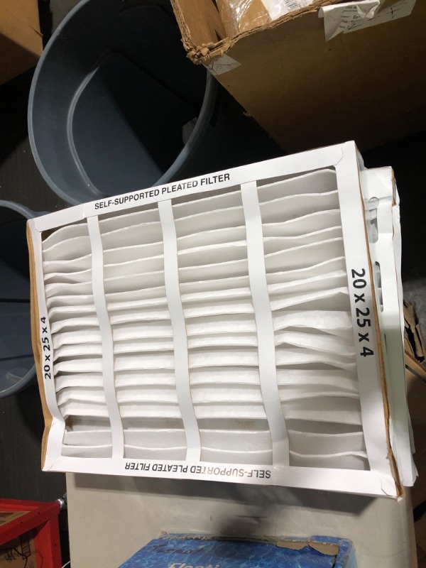 Photo 5 of **MINOR DAMAGE** **SEE PHOTOS** 20x25x4 MERV 8 Pleated AC Furnace Air Filters. 2 pack