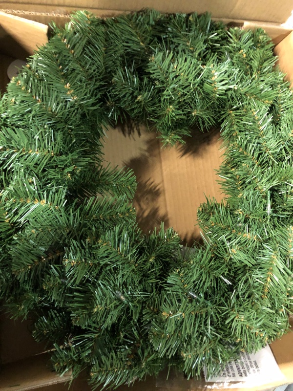 Photo 1 of **UNABLE TO TEST**
National Tree Company Pre-Lit Artificial Christmas Wreath, Green 24 Inches
