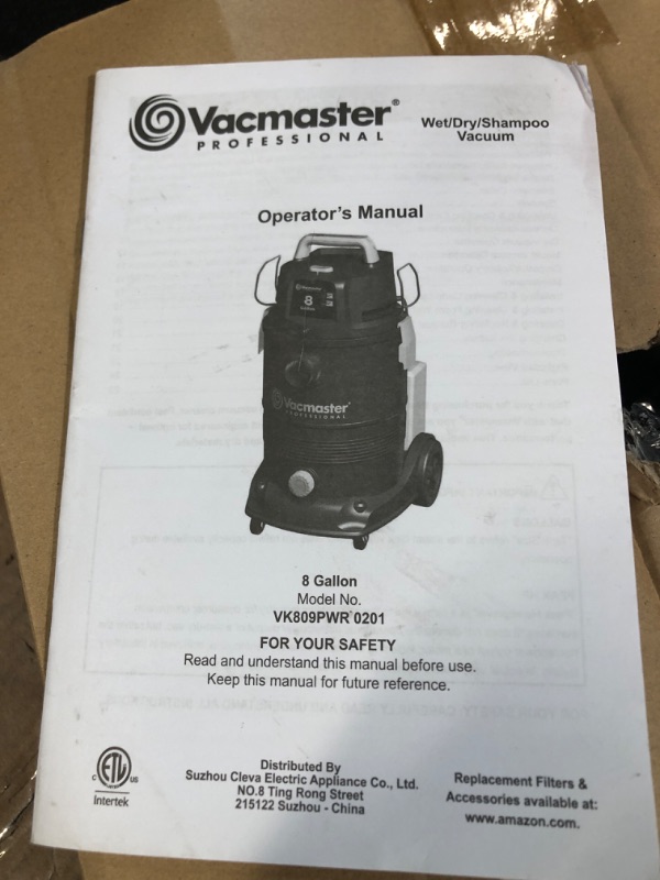 Photo 5 of **HAS BEEN USED- UNABLE TO TEST**
Vacmaster VK809PWR 0201 8 Gallon 5.5 Peak HP Wet/Dry/Upholstery Shampoo Vacuum Cleaner 8 Gallon Upgrade