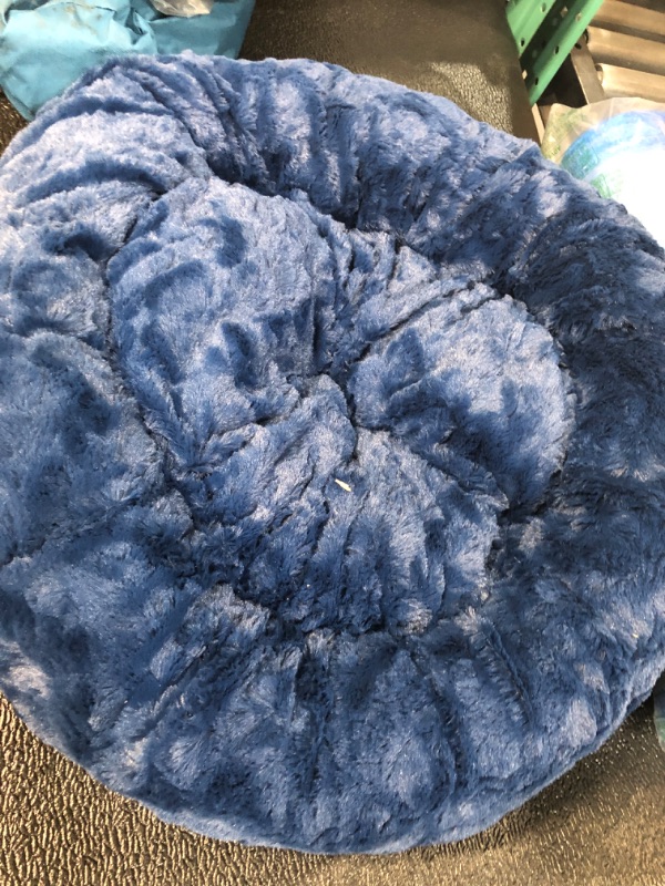 Photo 1 of **USED BUT LOOKS NEW**
Best Friends by Sheri The Original Calming Donut Cat and Dog Bed in Lux Fur Navy, Small 23x23 Lux Navy 