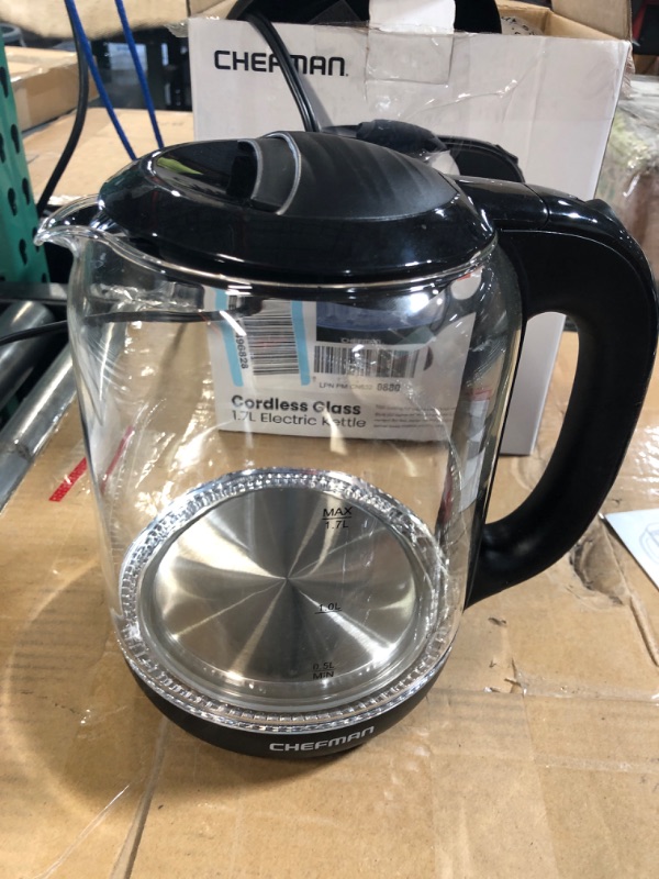 Photo 2 of **NEW- UNABLE TO TEST**
Chefman 1.7 Liter Electric Glass Tea Kettle