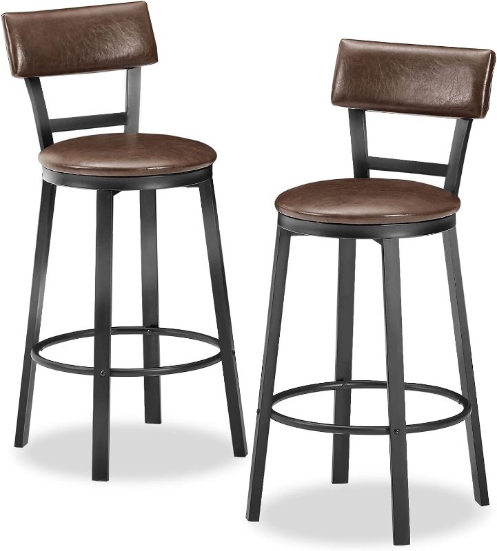 Photo 1 of **HAS BEEN USED**
MNEETRUNG Bar Stools Set of 2- BROWN