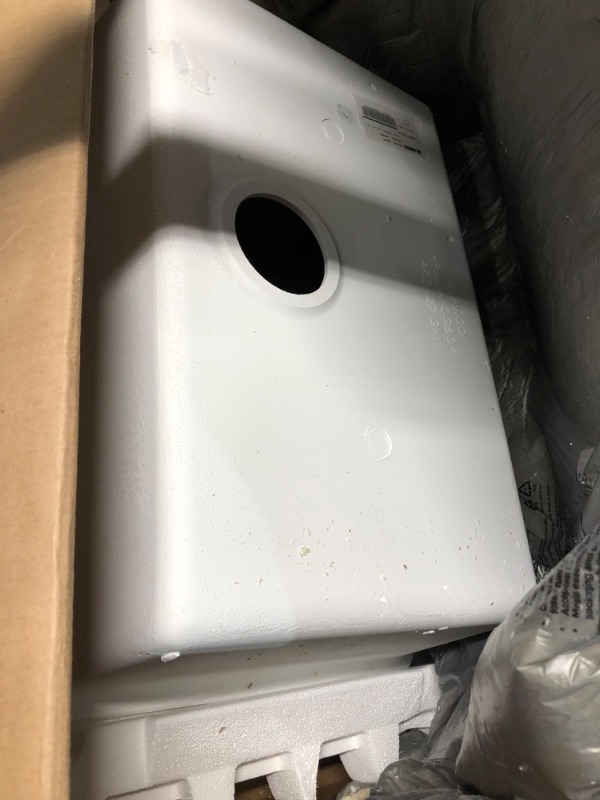 Photo 2 of **DAMAGED**BLANCO, White 522429 PRECIS SILGRANIT Single Bowl Undermount Kitchen Sink