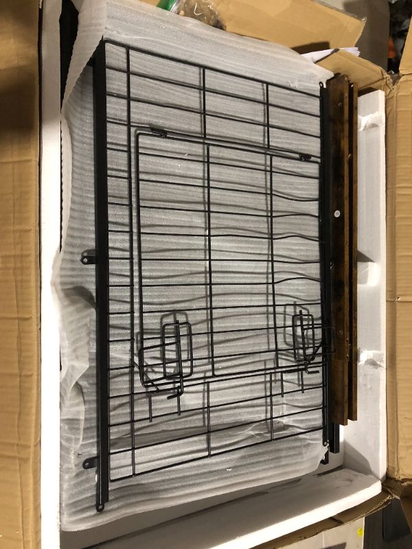 Photo 6 of ***GATE IS BENT AND BUSTED - SEE PICTURES***
HOOBRO Dog Crate Furniture, Large Dog Kennel, BF802GW03G1 31.5”L x 21.7”W x 25.4”H