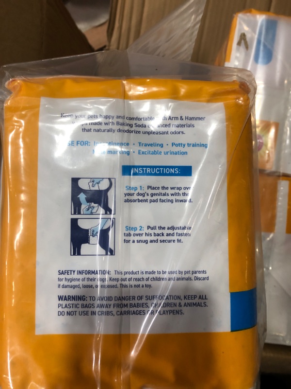 Photo 3 of Arm & Hammer for Pets Male Dog Wraps, Size Large, 12 Count | Ultra-Absorbent, Adjustable Male Dog Diapers with Leak-Proof Protection and Wetness Indicator for Large Dogs Male Wraps Large - 12 Count