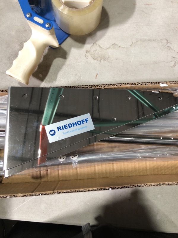 Photo 1 of RIEDHOFF Metal Kitchen Rack for Storage and Organization, [NSF Certified] 12" x 24" Stainless Steel Wall Mount Shelf with 10 S Hooks for Hanging Pots, Pans, Cookware in Home and Restaurant 12" x 24" Shelf With Hooks