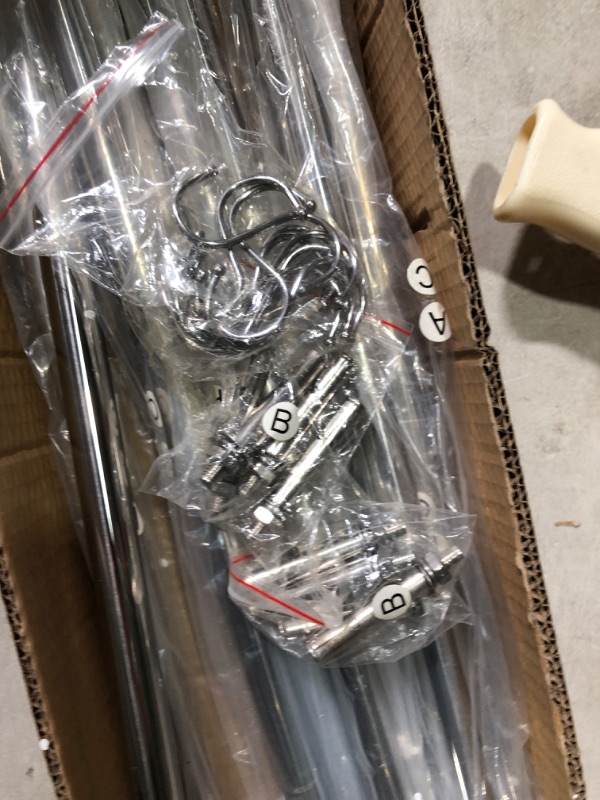 Photo 1 of RIEDHOFF Metal Kitchen Rack for Storage and Organization, [NSF Certified] 12" x 24" Stainless Steel Wall Mount Shelf with 10 S Hooks for Hanging Pots, Pans, Cookware in Home and Restaurant 12" x 24" Shelf With Hooks