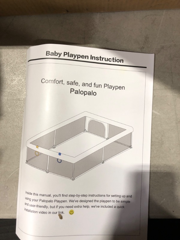 Photo 1 of Baby Playpen 71" X 59" , PALOPALO Extra Large Baby Playard, Playpens for Babies and Toddlers, Sturdy Safety Play Yard with One-Piece Cushioned, Non-Toxic, See-Through, Ideal for a Safe Playdate… 71*59"