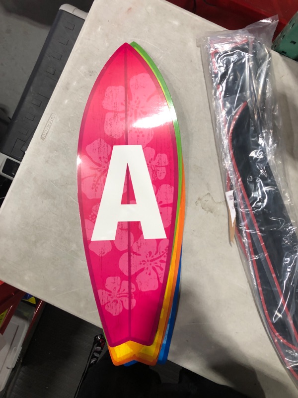 Photo 1 of Aloha Surfboard Cut Outs, Set of 5 - Each is 28" Tall - Beach, Hawaiian and Pool Party Wall Decor