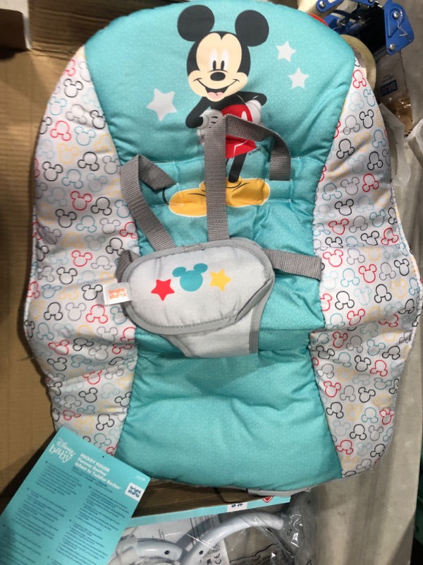 Photo 3 of Bright Starts Disney Baby Mickey Mouse Infant to Toddler Rocker with Vibrations and Removable-Toy Bar - Original Bestie, Newborn + Mickey Original Besties