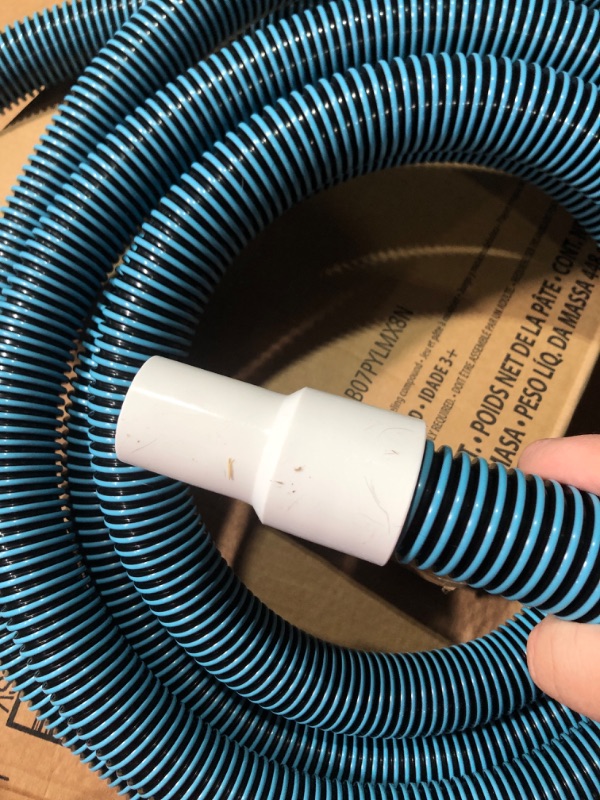 Photo 3 of (dirty)Pool Mate 510H Premium-Deluxe Blue/Black Spiral Wound Swimming Pool Vacuum Hose, 1-1/4" X 21' 1-1/4 in. x 21 ft.