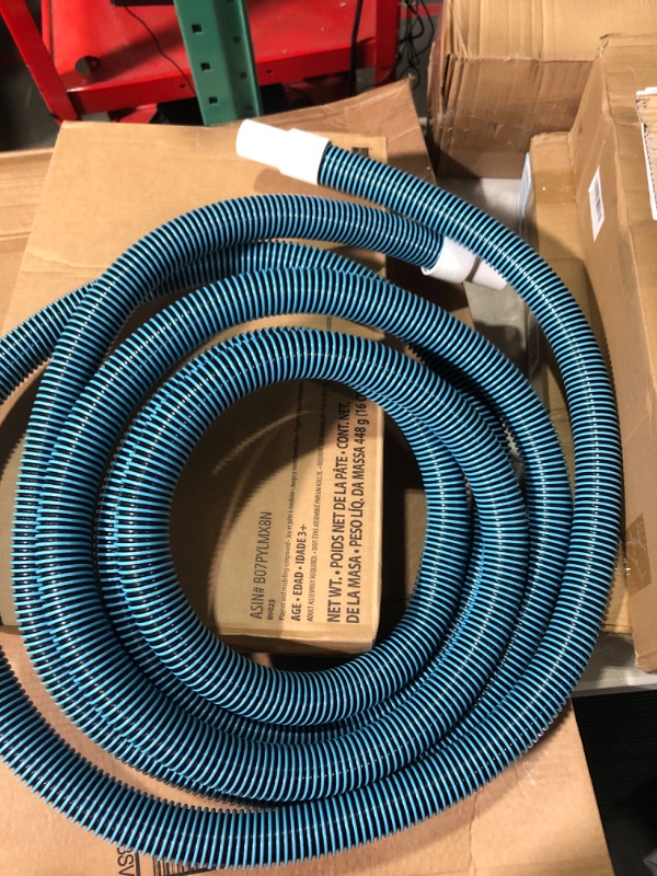 Photo 2 of (dirty)Pool Mate 510H Premium-Deluxe Blue/Black Spiral Wound Swimming Pool Vacuum Hose, 1-1/4" X 21' 1-1/4 in. x 21 ft.