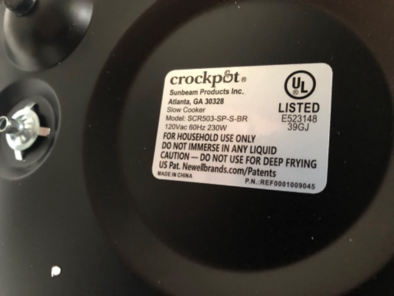 Photo 3 of * see images for damage * 
Crock-Pot SCR503SP 5-Quart Smudgeproof Round Manual Slow Cooker with Dipper, Silver