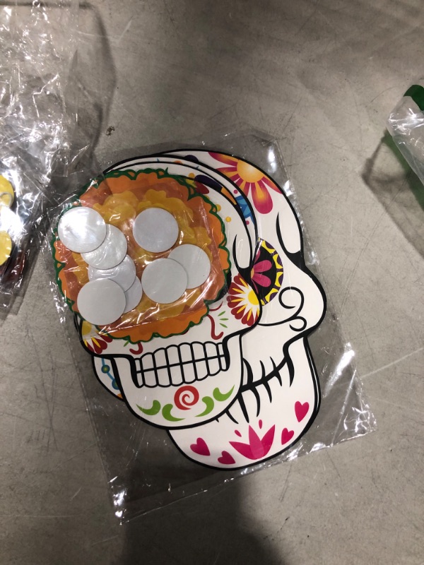 Photo 4 of Day of the Dead Decorations Kit Día de los Muertos Papel Picado Garland Sugar Skull Marigold Flowers Cutouts Paper Fans Backdrop Paper Honeycomb Balls 