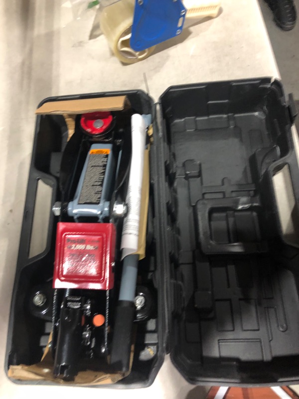 Photo 5 of *READ NOTES *Pro-LifT F-2315PE Grey Hydraulic Trolley Jack Car Lift with Blow Molded Case-3000 LBS Capacity, 12 Inch Black