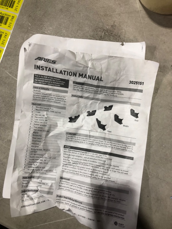 Photo 3 of **ONLY THE BRACKETS AND ELECTRICAL***
ARIES 3047952 ActionTrac 79-Inch Retractable Powered Running Boards, Select Toyota Tundra Crew Cab,Black