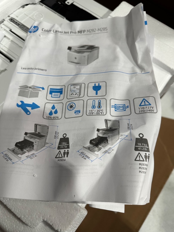 Photo 3 of MISSING POWER CORD*****
HP Color LaserJet Pro M283fdw Wireless All-in-One Laser Printer