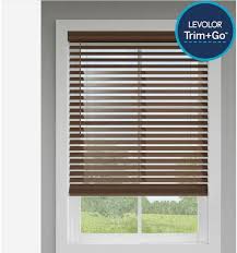 Photo 1 of ***scratch***LEVOLOR Trim+Go 2-in Slat Width 72-in x 64-in Cordless Walnut Faux Wood Room Darkening Horizontal Blinds