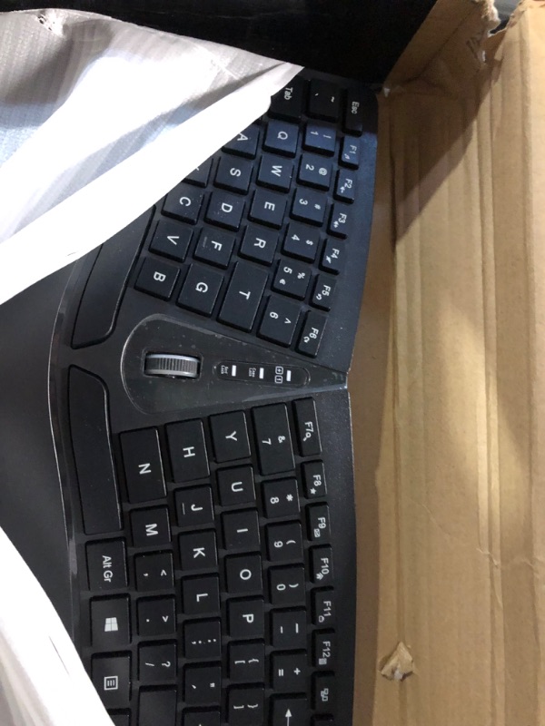 Photo 5 of Perixx Periduo-605, Wireless Ergonomic Split Keyboard and Vertical Mouse Combo, Adjustable Palm Rest and Membrane Low Profile Keys, Black, US English Layout (11633)