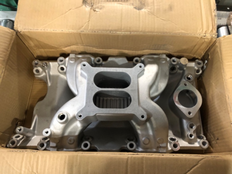 Photo 3 of **Missing hardware***BATONECO Small Block Dual Plane Intake Manifold Compatible with 1967-2003 Chrysler LA Mopar 318 V8 5.2L 5.9L 1967-2003 SBC Chrysler Mopar 318 340 360