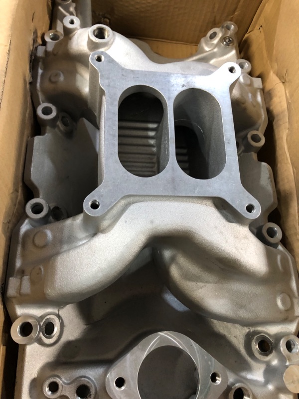 Photo 2 of **Missing hardware***BATONECO Small Block Dual Plane Intake Manifold Compatible with 1967-2003 Chrysler LA Mopar 318 V8 5.2L 5.9L 1967-2003 SBC Chrysler Mopar 318 340 360