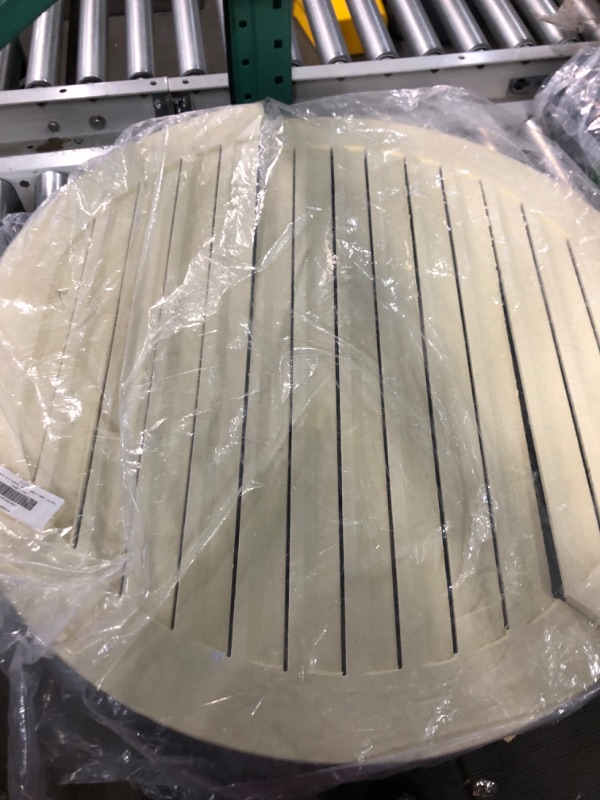 Photo 4 of **DAMAGED***Ekena Millwork GVRO30F Round Louver, Functional Urethane Gable Vents, 30"W x 30"H x 2 3/8"P, Primed 30"W x 30"H Functional